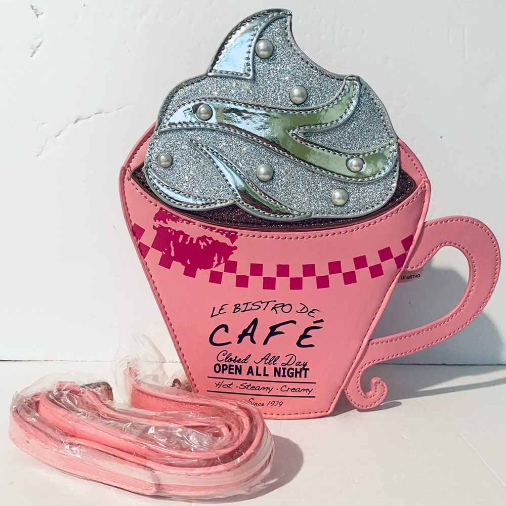 Le Bistro De Cafe’ Pink Purse for Coffee Lovers NWT